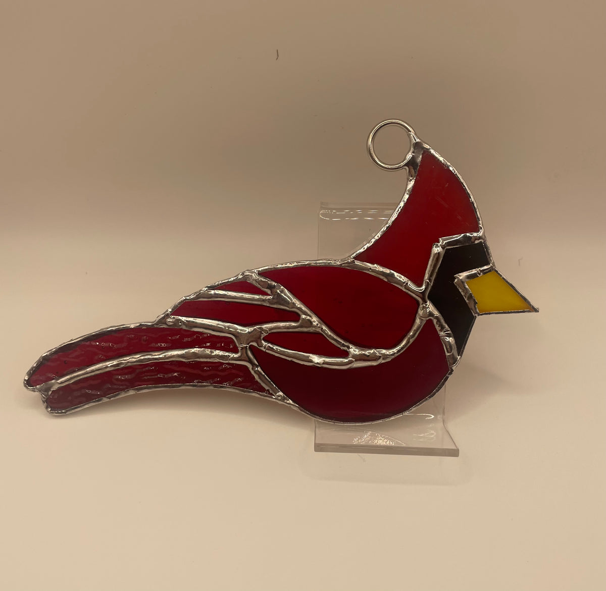 Cardinal Stained Glass Suncatcher