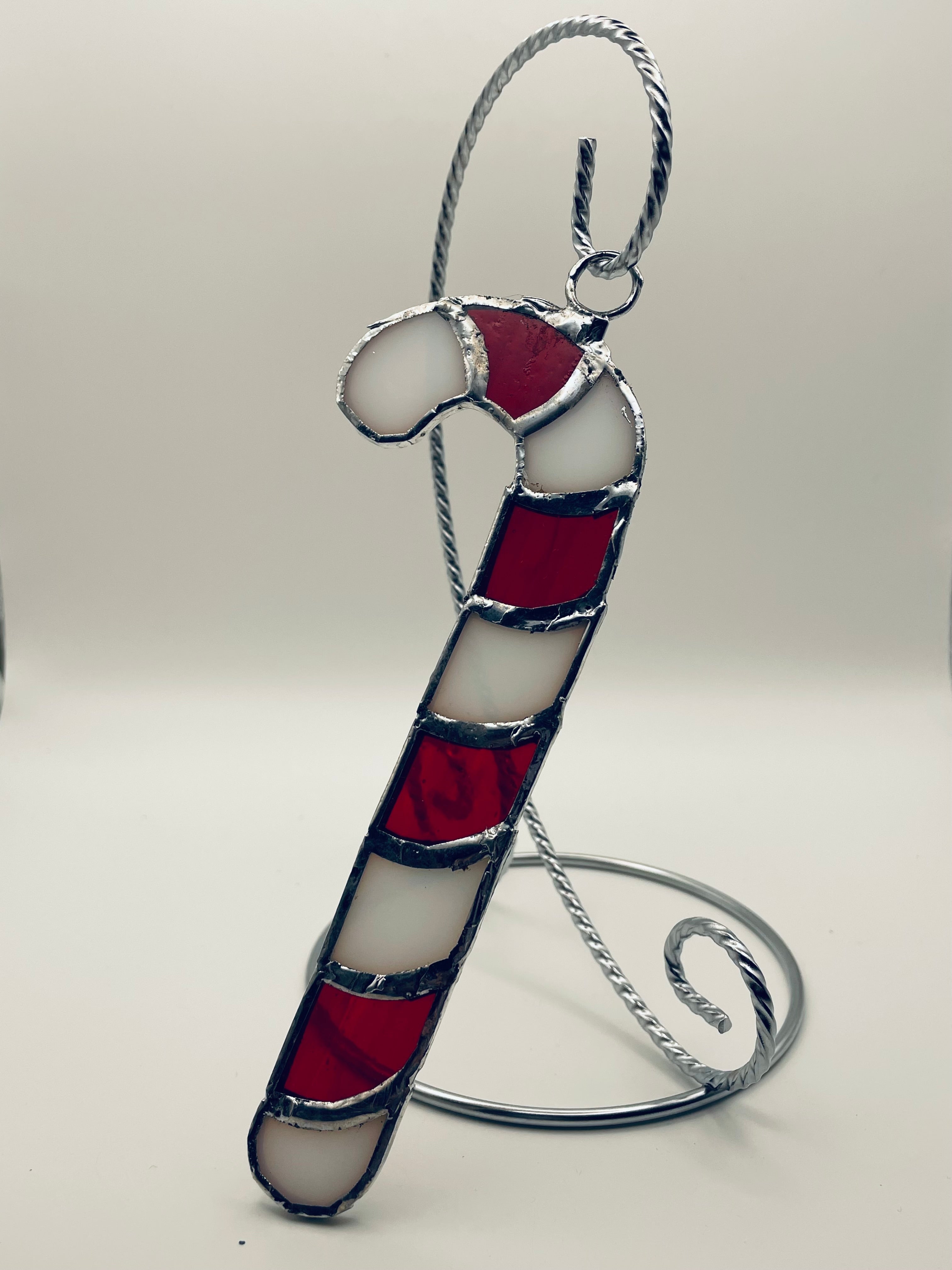 Candy Cane Stained Glass Suncatcher