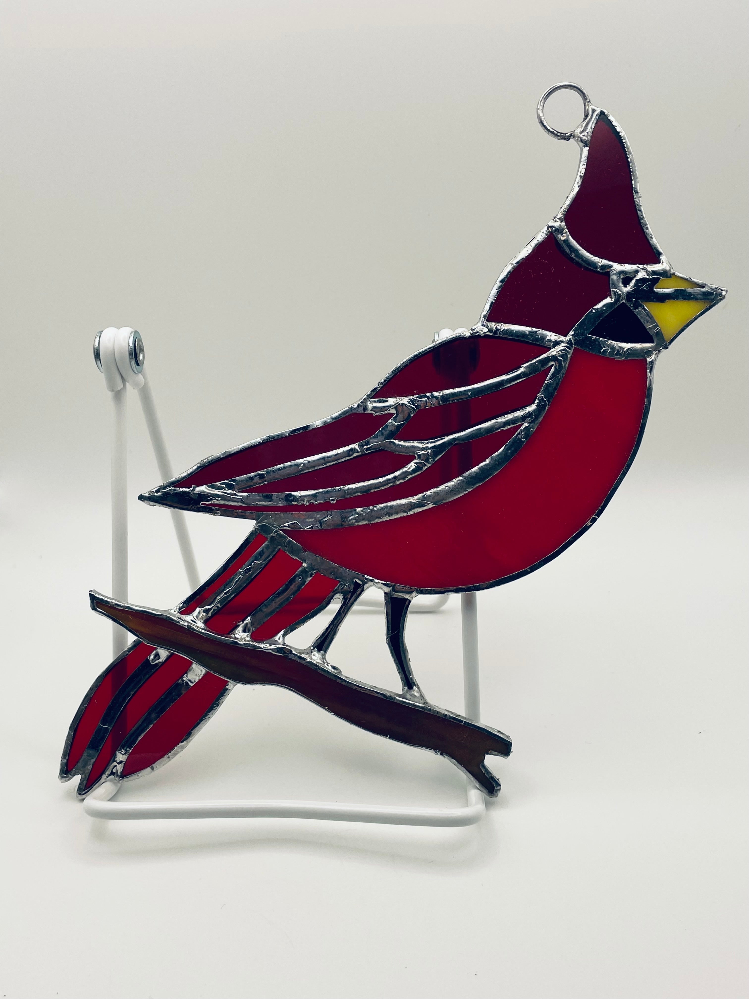 Cardinal Stained Glass Suncatcher